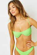 Tolly Green Glow Underwire Ribbed Bikini Top