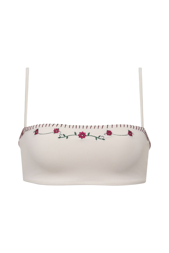 Tommy Embroidered Bandeau Bikini Top Sea Fairy