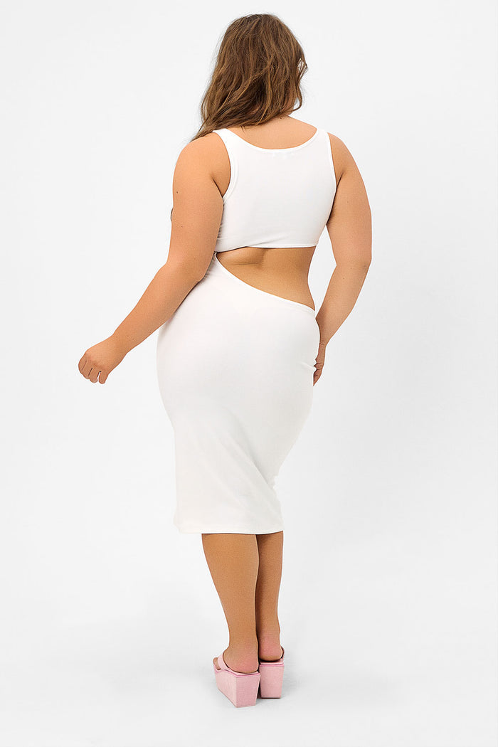 Twelve White Terry Dress With Side Cut Out XL