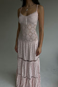 Vineyard crochet floral maxi dress baby bouquet pink