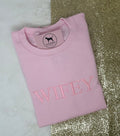 WIFEY Custom Embroidered T-shirt or Sweatshirt TNR FONT