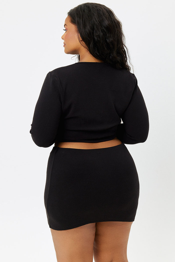 Windward Black Terry Mini Skirt Extended