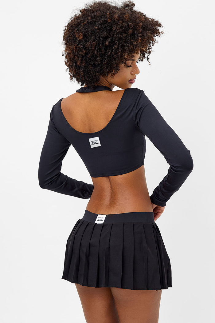 Windy Black Tennis Skirt