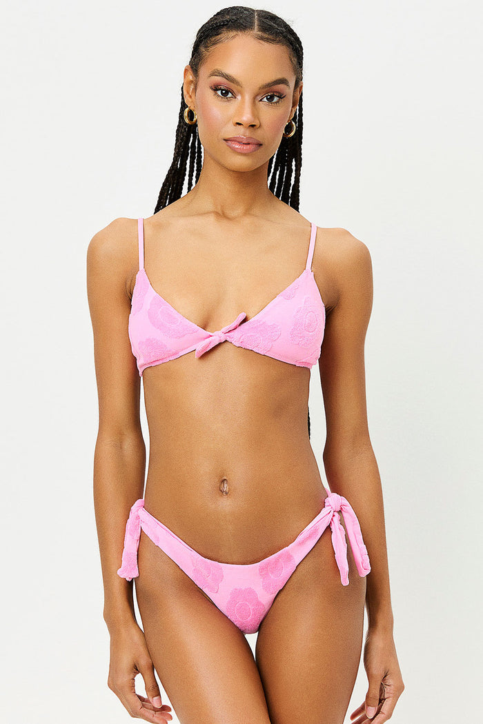 Wonderland Flowerchild Terry Floral Triangle Bikini Top